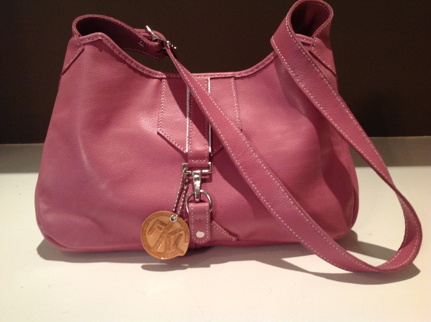 Pink Leather Shoulder Bag