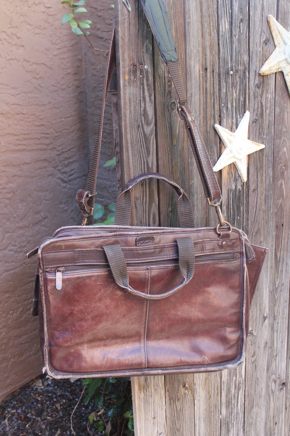 avenues in leather briefcase