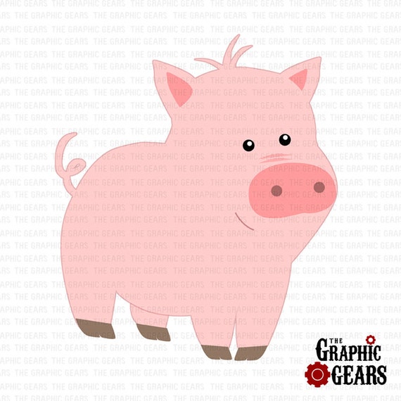 Pig Clip Art Cute Barn Pig or Farm Pig Clip Art by GraphicGears