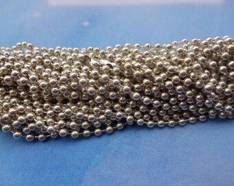 100pcs Silver Ball Chain Necklaces with connectors.. 27.5 inch Chain 2.4 mm wholesale--MN1