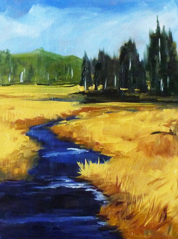 Landscape Oil Painting Montana Creek Oil on Canvas 9x12