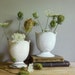 Vintage Vase Milk Glass Vases Pair of Shell Vases Cottage Chic White Hollywood Regency