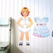 Vintage Wall Hanging Large Paper Doll and Dresses Set
