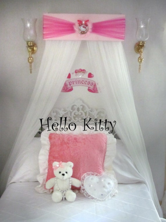 HELLO KITTY Princess Bed Crown Canopy Add your by SoZoeyBoutique