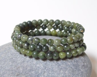 nephrite jade bracelet mens jade bracelet by TheSpiralRiver