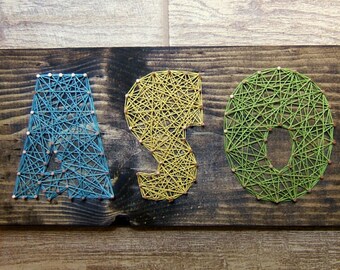 Modern String Art Wooden Name Tablet - 5 letters