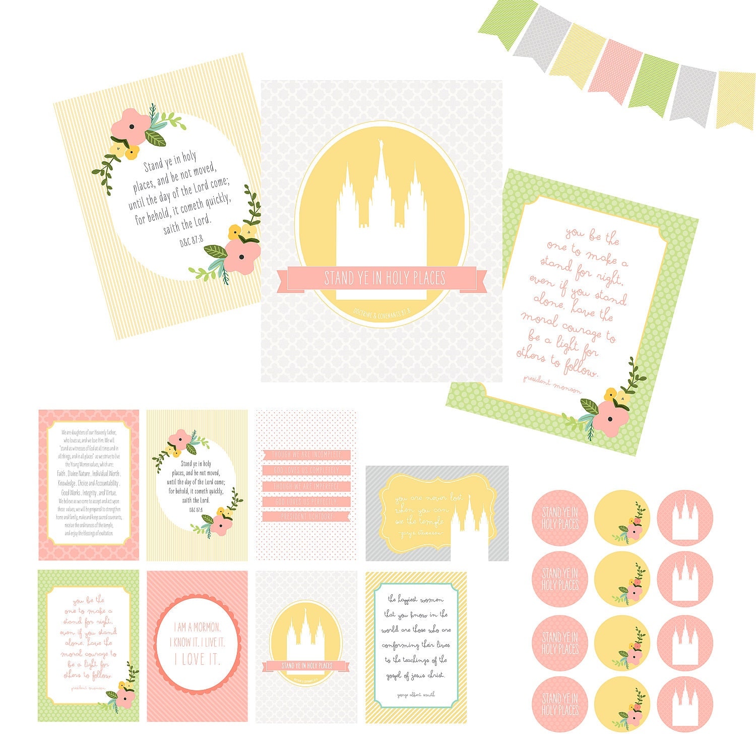 Items similar to LDS Young Women 2013 Theme Printable Package. Stand Ye ...