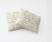 Lavender Drawer Sachets, Cream Beige Antique Ledger Handwriting, Housewarming Gift