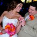 Silk Bridal Bouquets Hot Pink Orange Wedding flower Package 12 Pieces by AmoreBride Orange Fuschia Gerbera Daisy maids Bouquets boutonniere