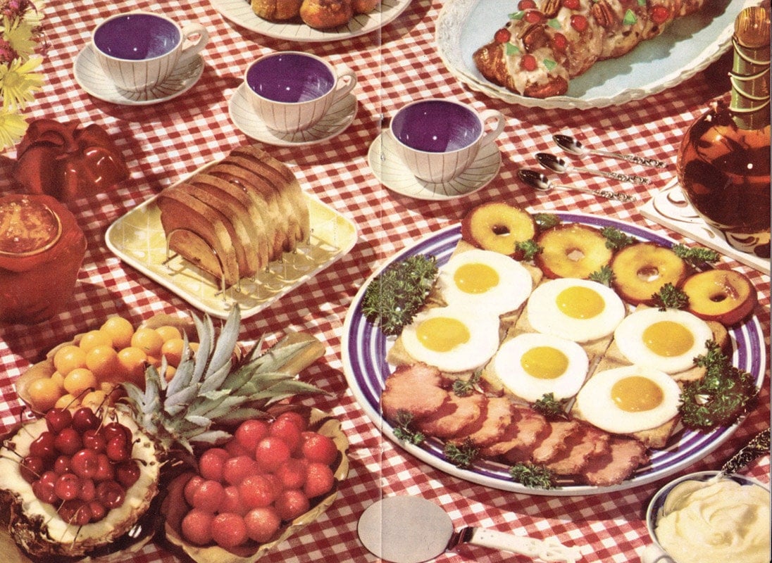 Eggs Breakfast Brunch vintage 1950s photo by ArcaniumAntiques