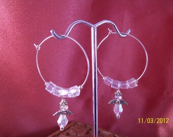 Ice Angel Hoop Earrings