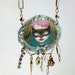 pre Christmas sale - Cat Burglar, little thief. necklace cameo pendant with original painting by KarolinFelix