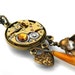 Steampunk Necklace, Golden Matte Brass Antique Pocket Watch Mechanism - Long Chain Necklace