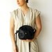Vintage 1970s Black Square Small Leather Bag