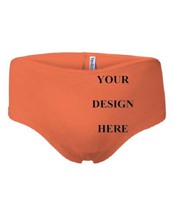Boyshort Panties Custom Print Womens Underwear Orange