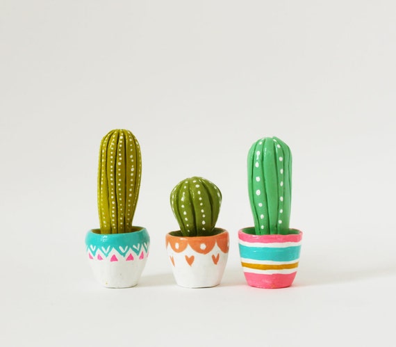 Cactus sculpture Gift for gardeners Hand sculpted miniature