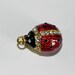 Cute Vintage Enamel Ladybug Pendant or charm with Rhinestone Accents -on sale
