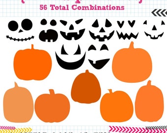 15 Pumpkin SVG DXF Set - 56 Combinations