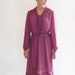secretary dress - sheer plum day dress - vintage dresses