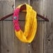 Bright Yellow Infinity Scarf, Crochet Scarf, Upcycled Recycled Repurposed Clothing, Yellow Scarf, Loop Scarf, Boho Clothing, Boho Scarf