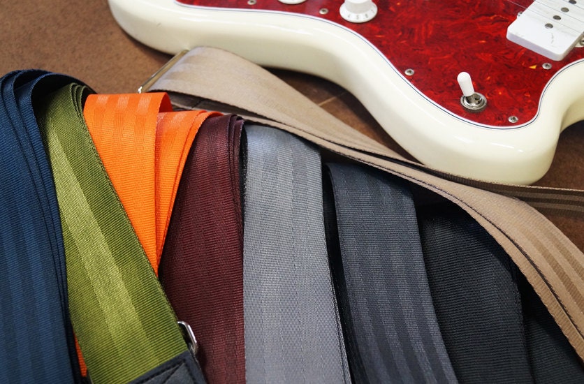 Recycled Seat Belt Guitar Strap Vegan Eco Friendly Guitar