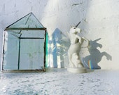 10% SALE Eclipse - Unicorn Rainbow Lightning Figurine in Beveled Glass Prism House OOAK