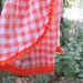 orange tangerine cafe curtains, polyester gingham sheer panels