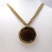 Vintage Multi Chain Marvella Pendant Necklace with HUGE Glass Pendant 1960's