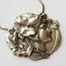 Vintage Art Nouveau Sterling Silver Repousse Womans Face Necklace