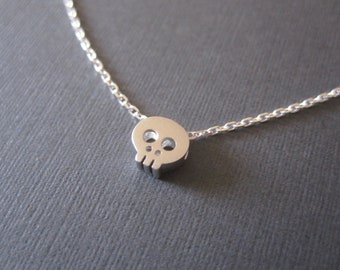 Silver Tiny Skull Necklace
