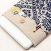 15 inch Macbook Pro case. Linen macbook 15 case with blue poppies pocket and button closure. Custom order available.