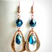 midnight blues beaded copper hoop earrings french hook