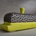 Butter Dish Made To Order Black and Chartruese Dangerously Spiky Butter Dish by Symmetrical Pottery Made To Order