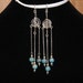 Imperial Jasper Spiral Sterling Silver Chain Long Chandelier Dangle Earrings--"Vertigo"
