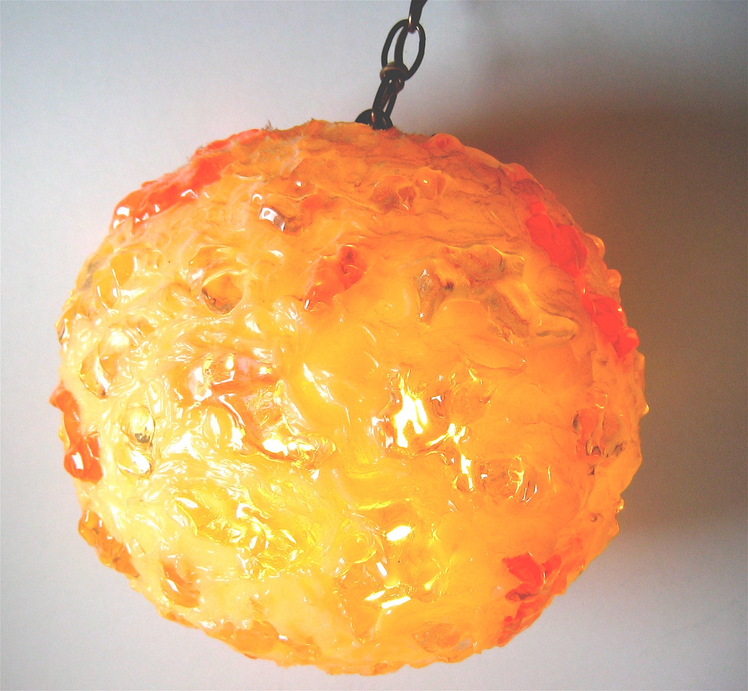 Lava Lishous Resin Chunk Hanging Swag Lamp Vintage