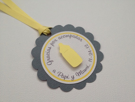 Gender Neutral Baby Shower Favor Tags - Gray and Yellow Il_570xn