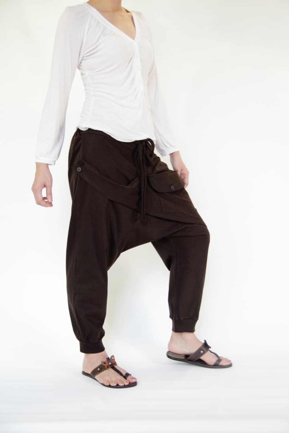 Ninja pants new design brown cottonunisex by smileclothing on Etsy