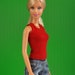 Barbie Pullip Momoko J doll 27 cm Obitsu doll size red plain blank singlet