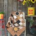 Cyber Monday - FREE SHIPPING Lap Quilt or Wall Hanging - Hand-Quilted, Black, Tan and Cream