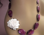 A Mother's Tears of Joy Beaded Flower Necklace and Earrings Set