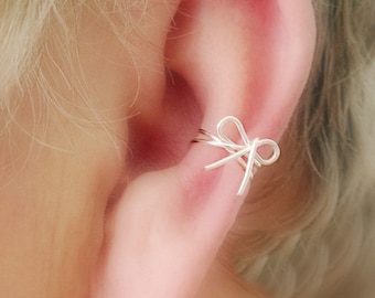 Ear Cuff Dainty Bow/ Choice of colors Non Pierced