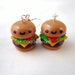 Kawaii Cheeseburger Food Polymer Clay Earrings