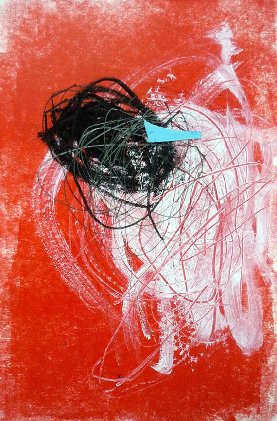 Abstract painting. Acrylic painting. Red and black by beamahan