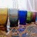 6 Hand Blown Hand Etched Mini Glasses Glass Vase Dessert Shooters Lot of six BEAUTIFUL