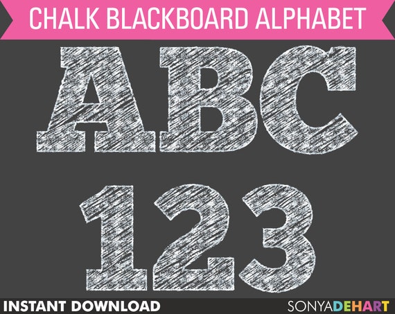 80% OFF Sale Chalkboard Alphabet, chalkboard clipart, chalk clipart, chalk alphabet, digital chalk, chalk letters, teacher clipart Il_570xn