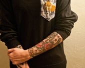 Cat / Wolf / Raccoon / Fox / Panda /  Native / Elk / Elks pocket  crew-neck sweatshirt