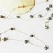 Tahitian black cultured pearl 14k chain vintage necklace bracelet set- bridal jewelry