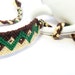 Tribal Jungle Snake - Unisex Micro Macrame Friendship Bracelet in Geometric Chocolate Mint Colours