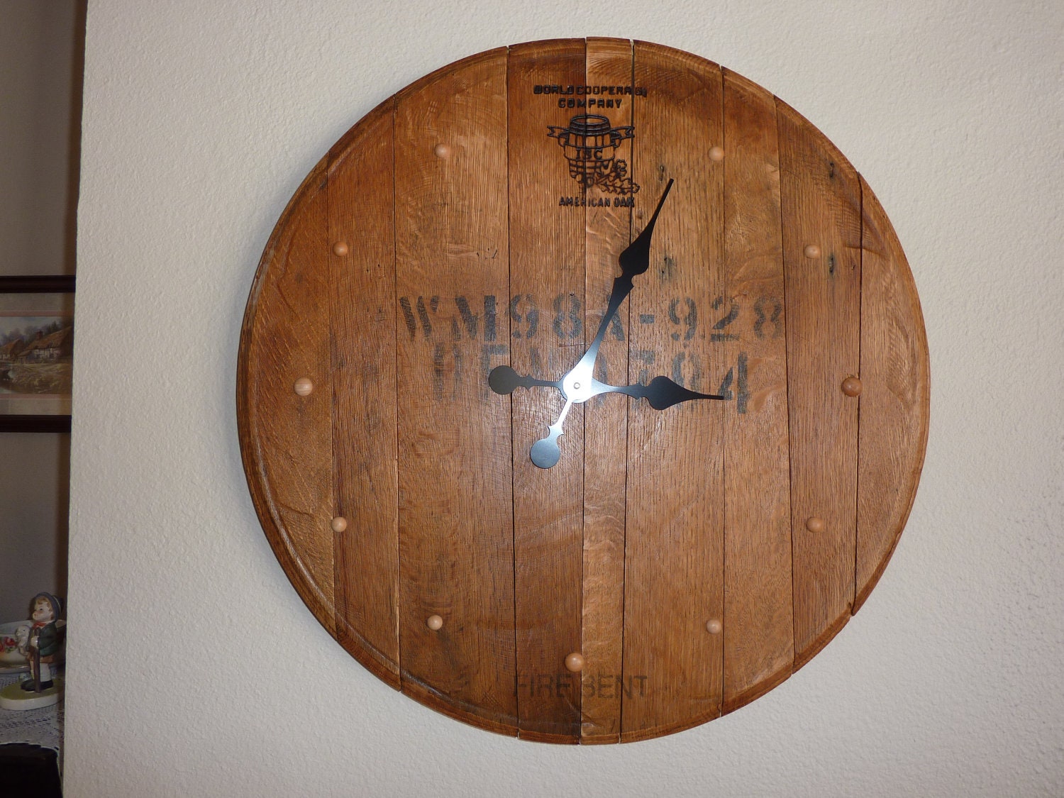 Custom Wine Barrel Head Clock