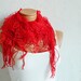 Latest Fashion filet knit dark Red women scarf, ruffle design, unique gift for women, spring trends 2012